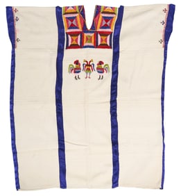 Oaxacan Embroidered Huipil with Roosters