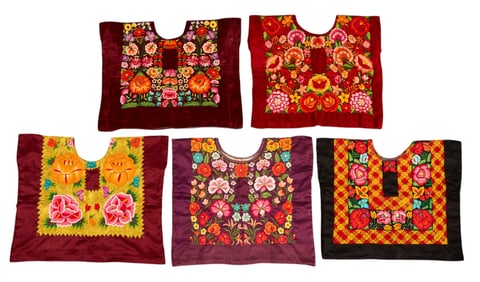(5) Embroidered Oaxacan Huipiles