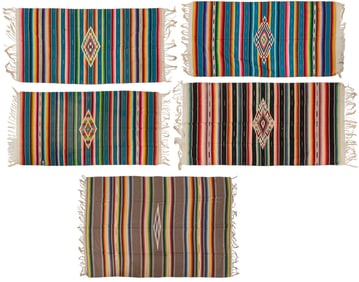 Collection of (5) Large Mexican Serapes