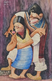 O. Urrutia, Humorous Dancing Couple, 1930
