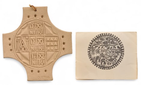 Brother Cletus Behlmann, Ceramic Tile with Studio Brochure