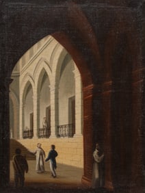 Church Interior Scene, circa 18-19th C.