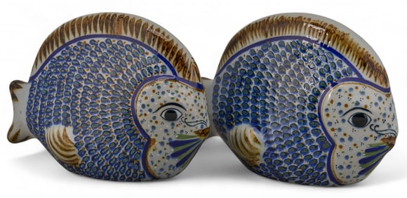 Pair of Tonala Ceramic Fish