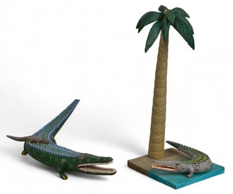 (2) Gabino Reyes Alebrije Alligators