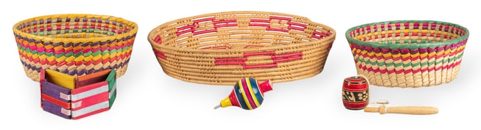 Collection of Mexican Baskets and Toys