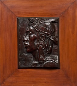 Leandro Izaguirre, Relief Sculpture of Cuauhtemoc