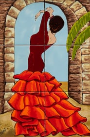 Flamenco Dancer Tiled Panel