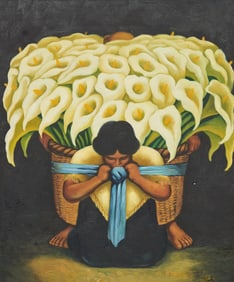 Style of Diego Rivera, Calla Lily Seller