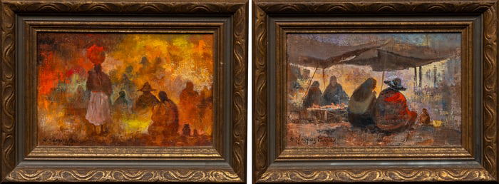 Antonio Vasquez Parra, (2) Mexican Mid-Century Scenes