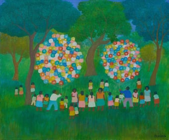 Aurelio Pescina, Children with Balloons Painting