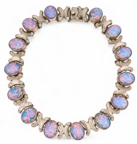 Mexican Sterling Silver Foil Inlay Necklace