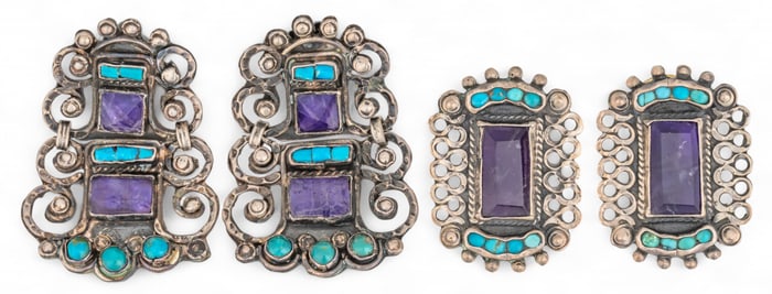 (2) Pairs of Matilde Poulat Sterling Silver Gemstone Earrings