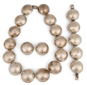 Sterling Silver Circular Jewelry Suite
