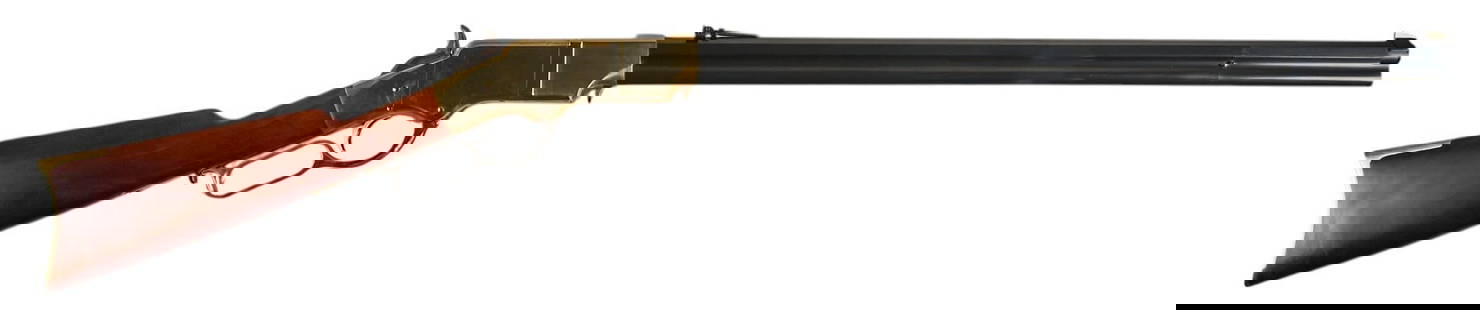Uberti Model 1860 45 LC Henry Repeating Rifle: Serial: 19127 Manufacturer: Uberti-Italy / American Arms Inc. Model: 1860 Henry Caliber: 45 LC Barrel length: 24 in. OAL: 44 in. Condition: Good; stock has very light wear & handling marks;