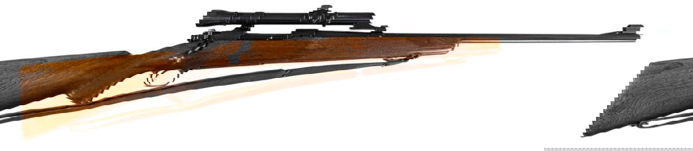 Pre-64 Winchester Model 70 30-06 Bolt Action Rifle: Serial: 61091 Manufacturer: Winchester (c. 1946) Model: 70 Caliber: 30-06 Barrel length: 24 in. OAL: 44.75 in. Condition: Good; stock has light wear & handling marks with some light