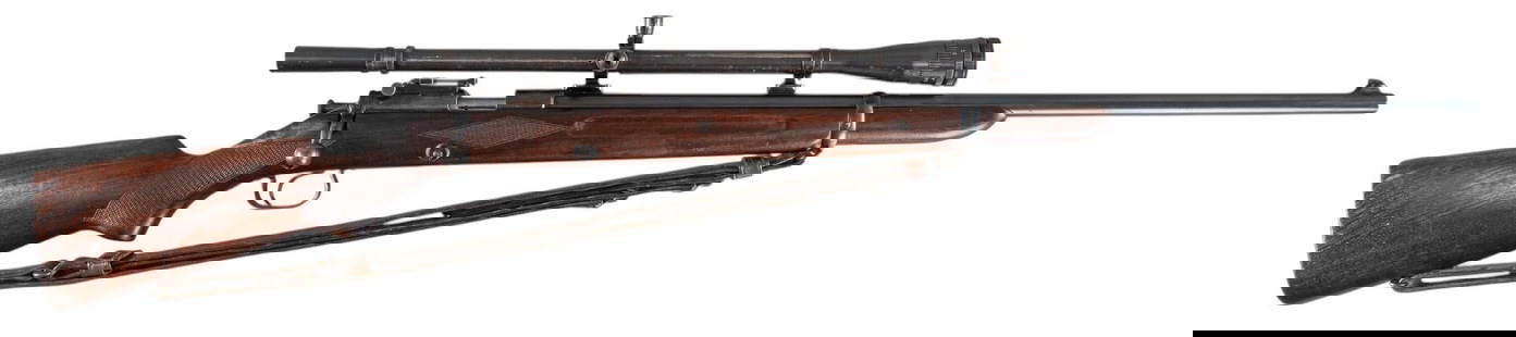 Winchester Model 52 22LR Bolt Action Rifle: Serial: 15492 Manufacturer: Winchester (c. 1928) Model: 52 Caliber: 22 LR Barrel length: 28 in. OAL: 45.75 in. Condition: Good, very light wear & handling marks commensurate with age;