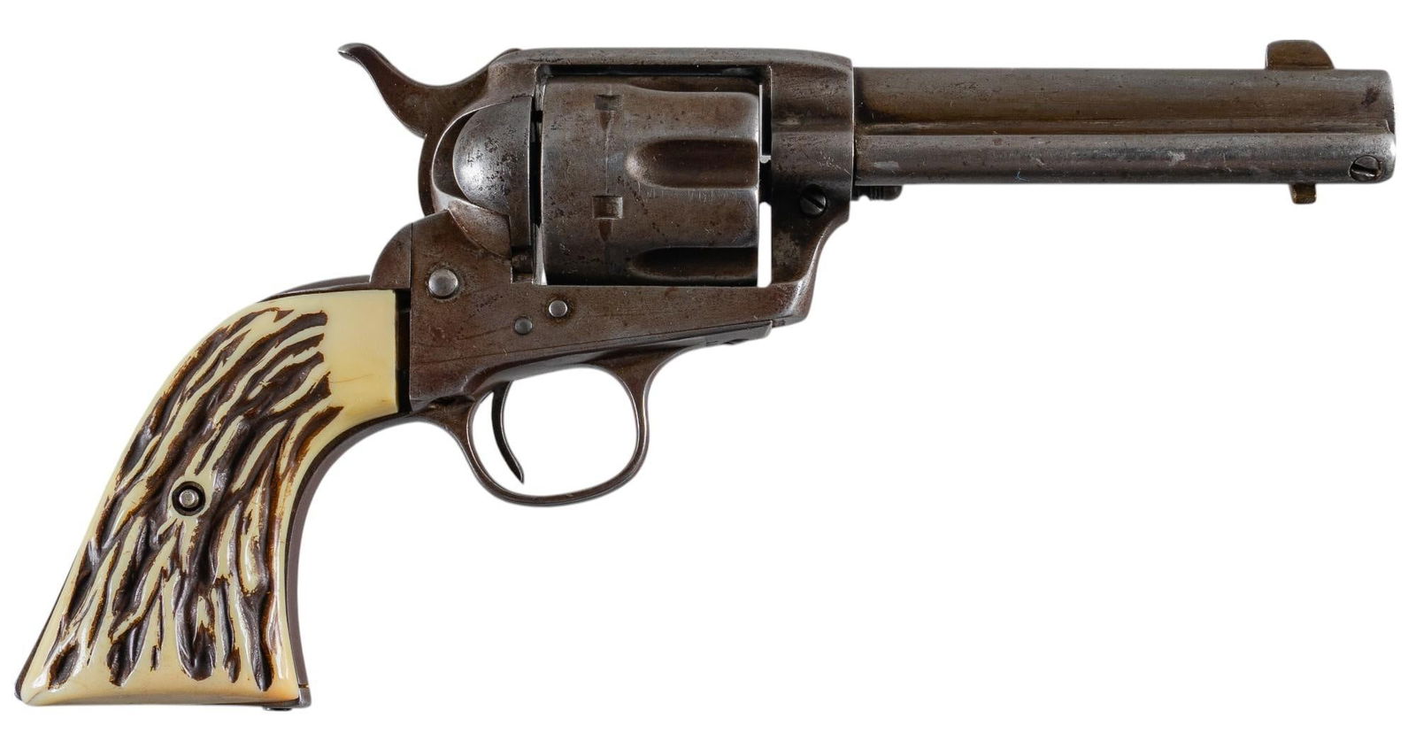 Antique Colt 1873 Single Action Army 45 LC Revolver: Serial: 178792 Manufacturer: Colt's PT. F.A. Mfg. Co. (c. 1898) Model: 1873 Single Action Army (1st Gen.; smokeless frame) Caliber: 45 LC Barrel length: 4.75 in. OAL: 10 in. Condition: Good-Antiqu