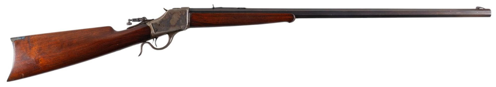 Nice Antique Winchester 1885 High Wall 40-70 Single Shot Rifle: Serial: 36115 Manufacturer: Winchester (c. 1889) Model: 1885 High Wall Caliber: 40-70 Sharps Straight Barrel length: 30 in. OAL: 46 in. Condition: Very Good-Antique; stock & forend have very light