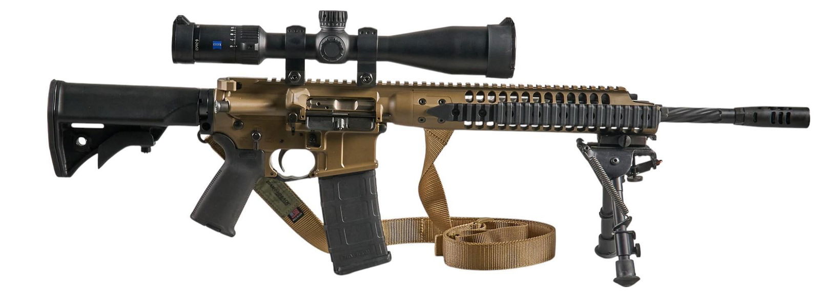 LWRC M6IC-A5 5.56 NATO Semi-Auto Rifle: Serial: 14-03340 Manufacturer: LWRCÂ International Model: M6IC-A5 Caliber: 5.56 NATO Barrel length: 16 in. (18.5 in. with muzzle brake) OAL: 33.25-36.5 in. Condition: Very good; very light-light wear