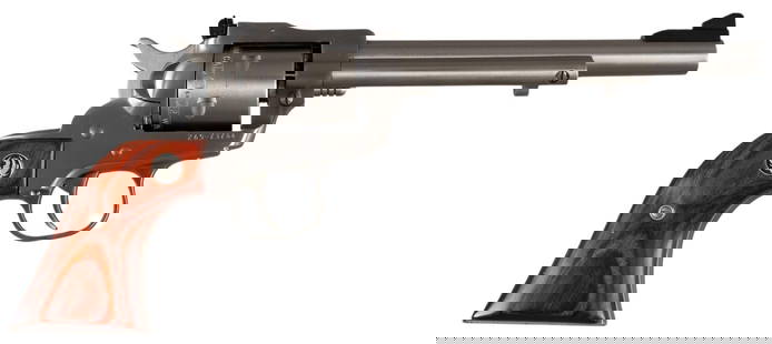 Ruger New Model Single-Six 22 LR Revolver: Serial:265-73764 Manufacturer: Sturm, Ruger &amp; Co. Model: New Model Single-Six Caliber: 22 LR/WMR Barrel length: 6.5 in. OAL: 12 in. Case Dimensions: 14.5&#34; x 6.75&#34; x 2.5&#34; Condition: Ver