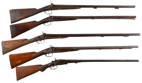 Collection of 5 Antique SXS Shotguns
