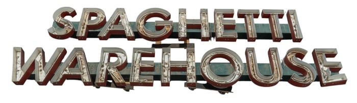 Monumental Spaghetti Warehouse" Metal Sign