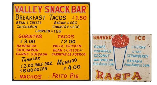(2) Painted Snack Bar Signs