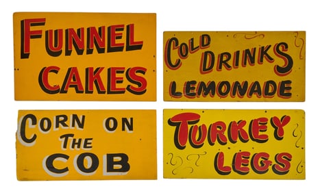 (4) Painted Vendor Signs