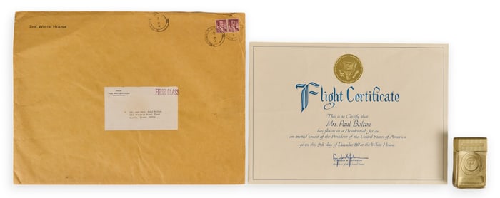 Air Force One Cigarette Box and LBJ Letter
