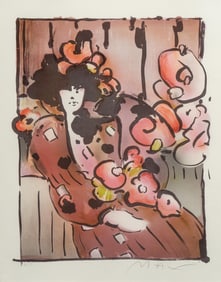 Peter Max, "brown Lady With Vase"