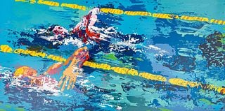 Leroy Neiman, "Olympic Swimmer" AP Serigraph