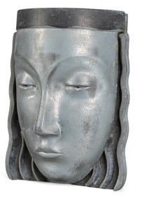 Art Deco Female Face Wall Sconce
