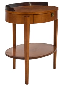 Hickory White Oval Nightstand