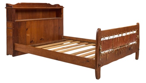Wooden Bed Frame with Storage