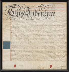 Framed Vintage Indenture Document