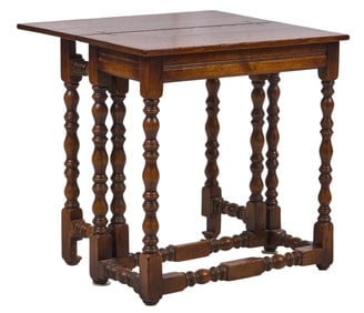 Vintage Turned Gate Leg Table