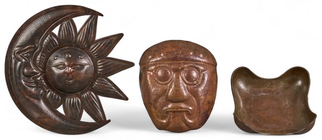 (3) Hand Hammered Copper Items