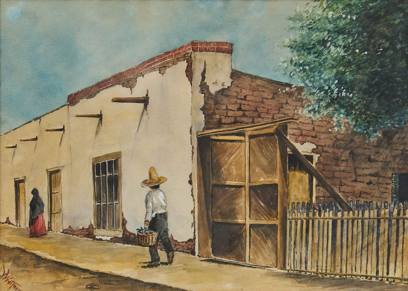 Velma Ruth Whitmer, San Antonio Street Watercolor (1 of 4)