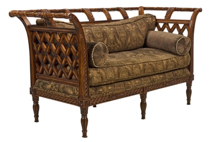 French Style Cushioned Settee