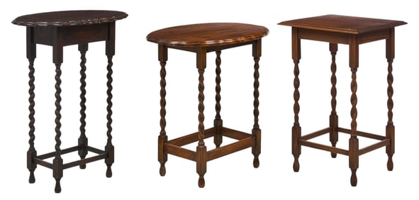 (3) Barley Twist Side Tables