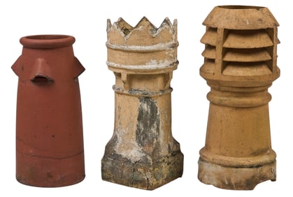 (3) Vintage Ceramic Chimney Pots