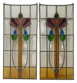 Pair of Stained Glass Windows