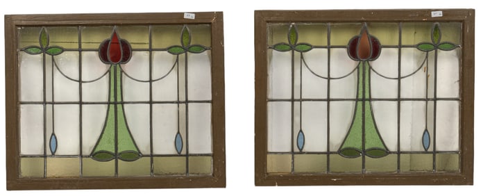 Pair of Stained Glass Windows