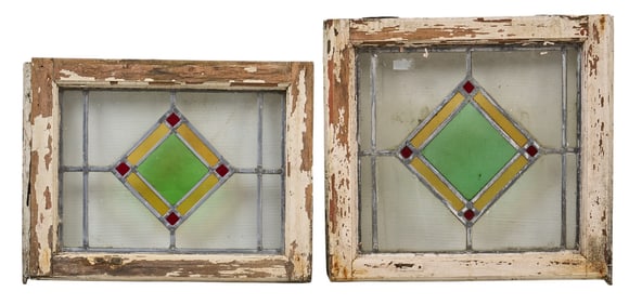 Pair of Stained Glass Windows