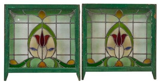 Pair of Stained Glass Windows