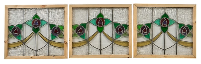 Set of (3) Stained Glass Windows