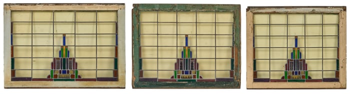 (3) stained glass window panels