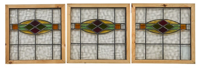 Set of (3) Stained Glass Windows