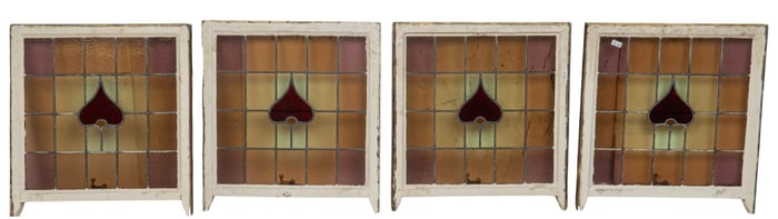 Set of (4) Stained Glass Windows