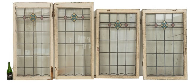 Set of (4) Stained Glass Windows